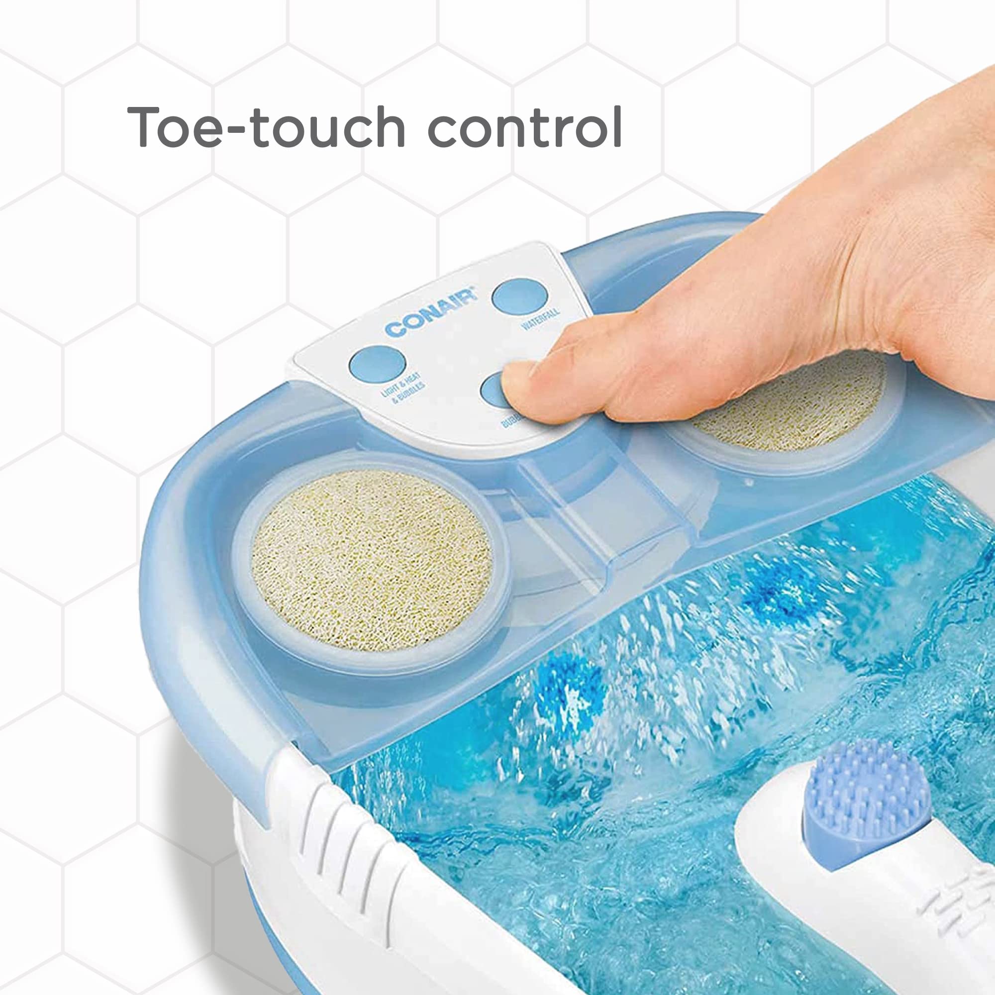 Conair Active Life Waterfall Foot Spa with Lights and Bubbles (Blue)
